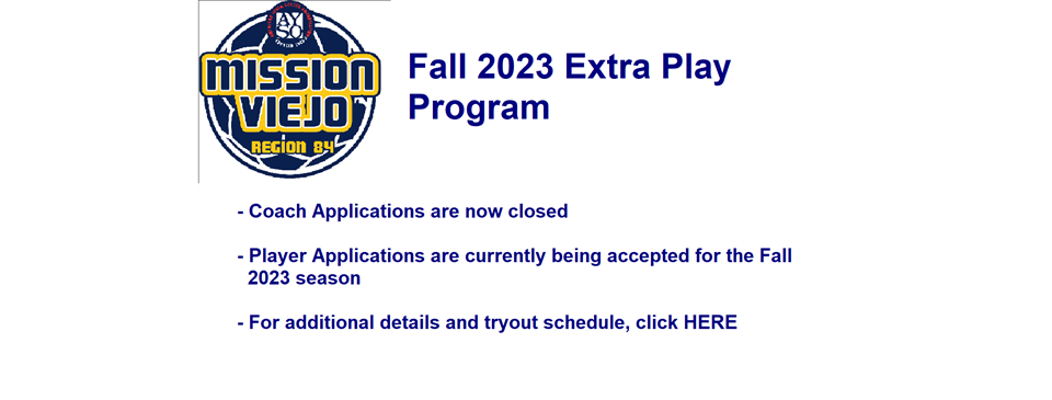 Fall 2023 Extra Play Program