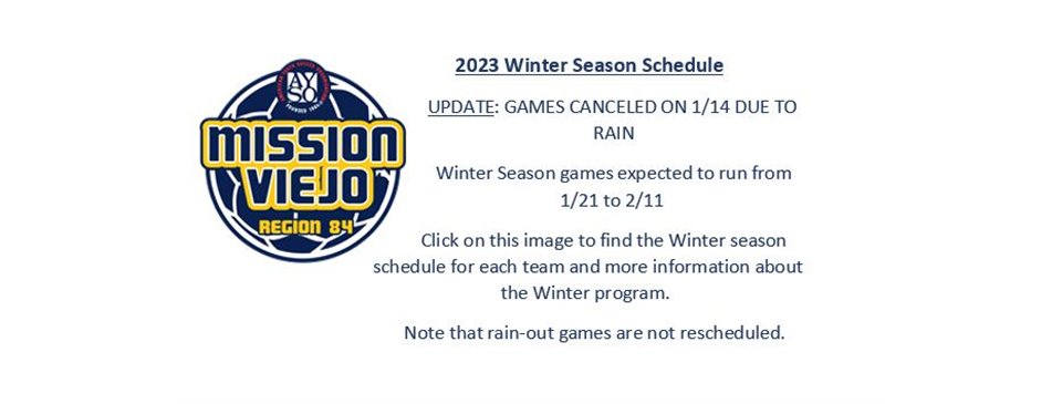 Winter Season Schedule
