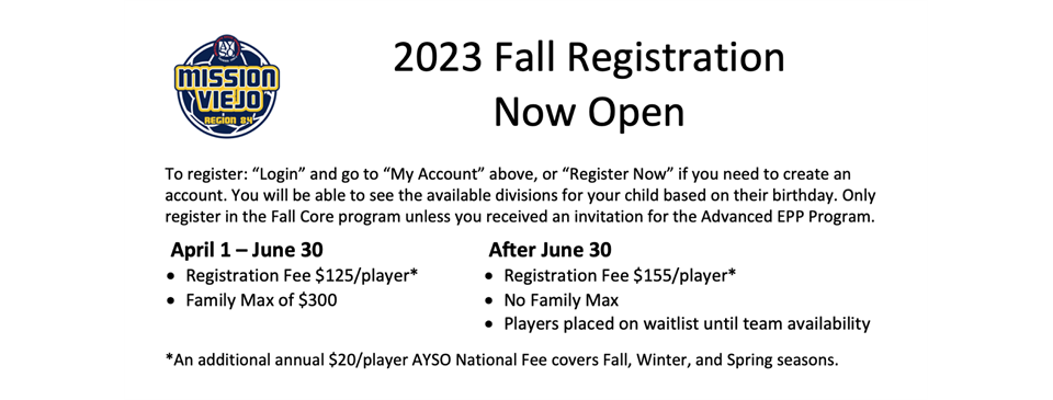 2023 Fall Registration